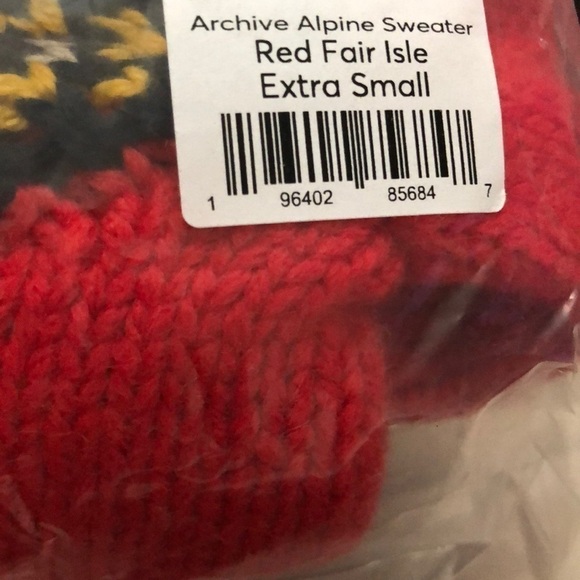 Marine Layer Archive Alpine Sweater Fair Isle Wool Pullover Red Rainbow NWT XS - Picture 8 of 9
